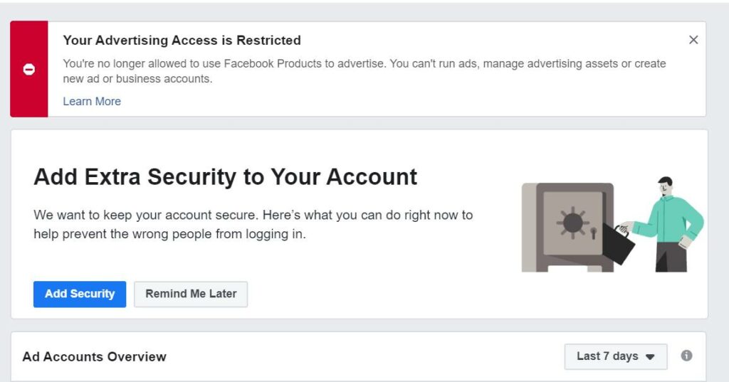 Why your advertising access is restricted Facebook how to fix