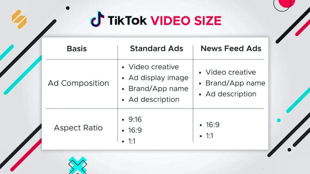 Tiktok advertising video format sizes