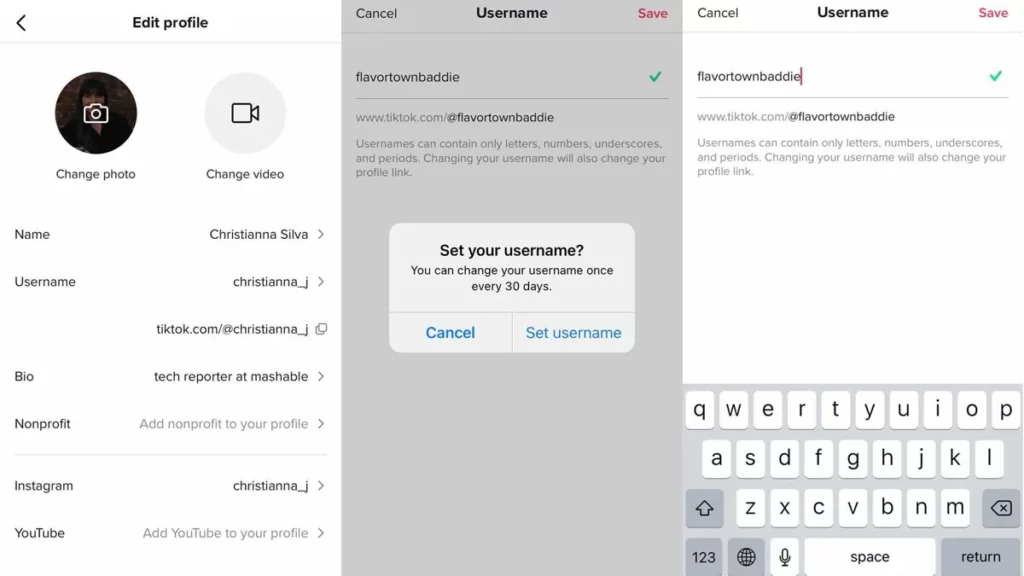 When should users change their account name on Tiktok?