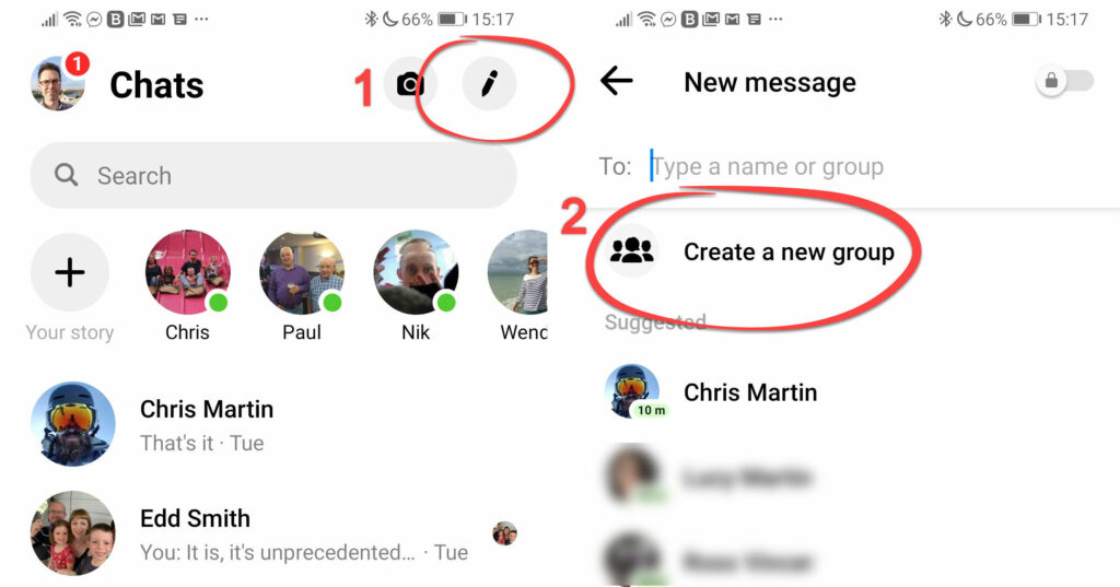 How to create a group chat on Messenger android