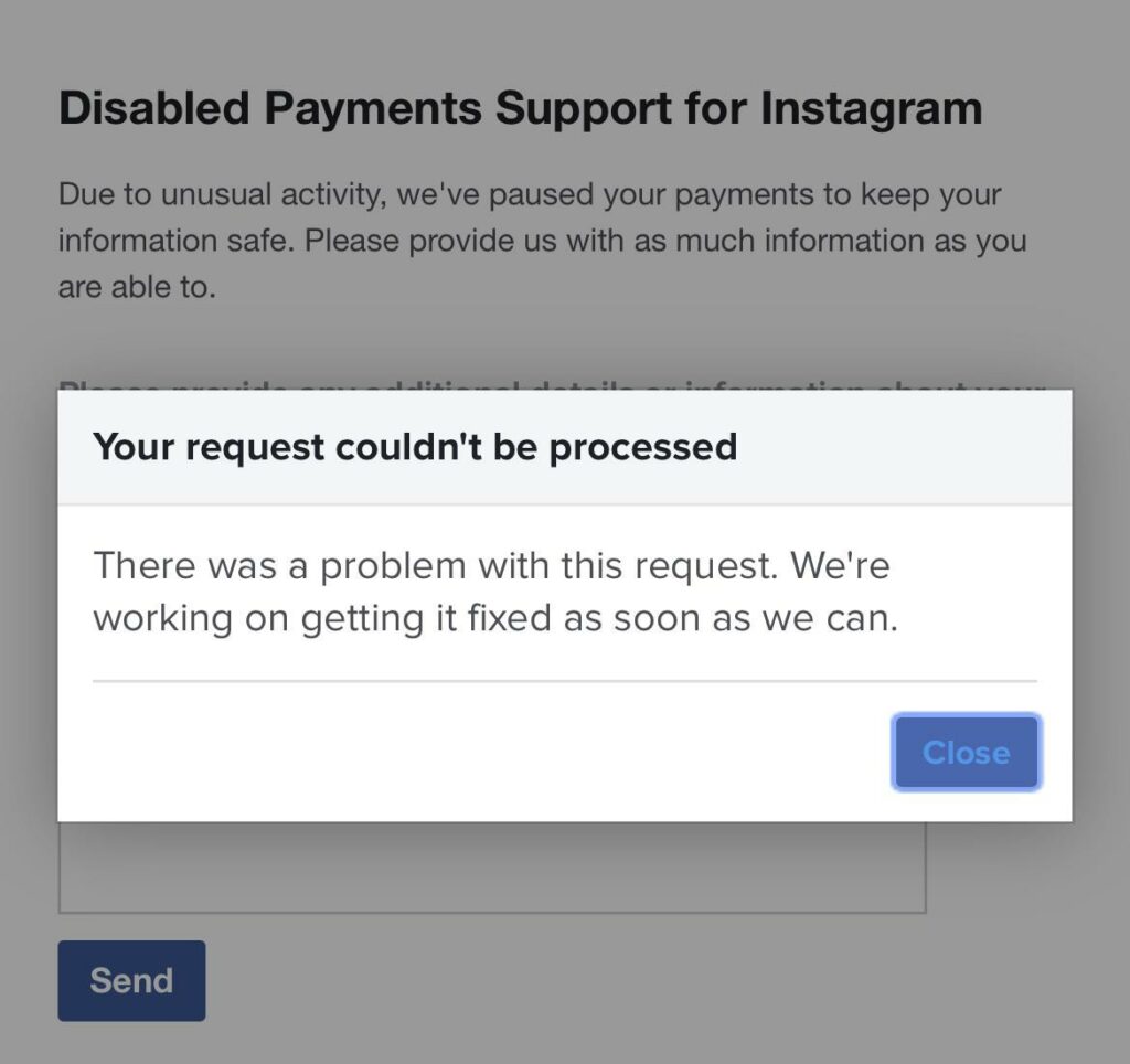 How to fix the Instagram payment method not working