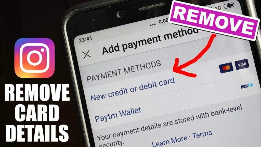 How to remove payment method on Instagram Promotion?