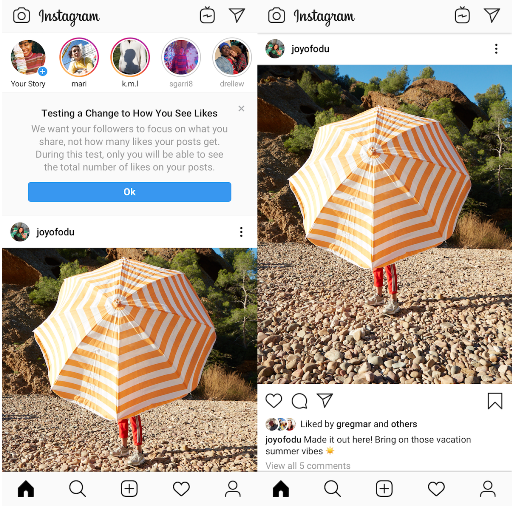 How to see total likes on Instagram account