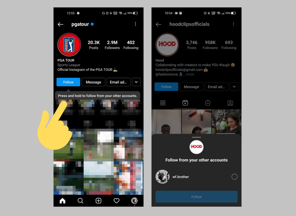 Instagram allows users to follow each other on the platform