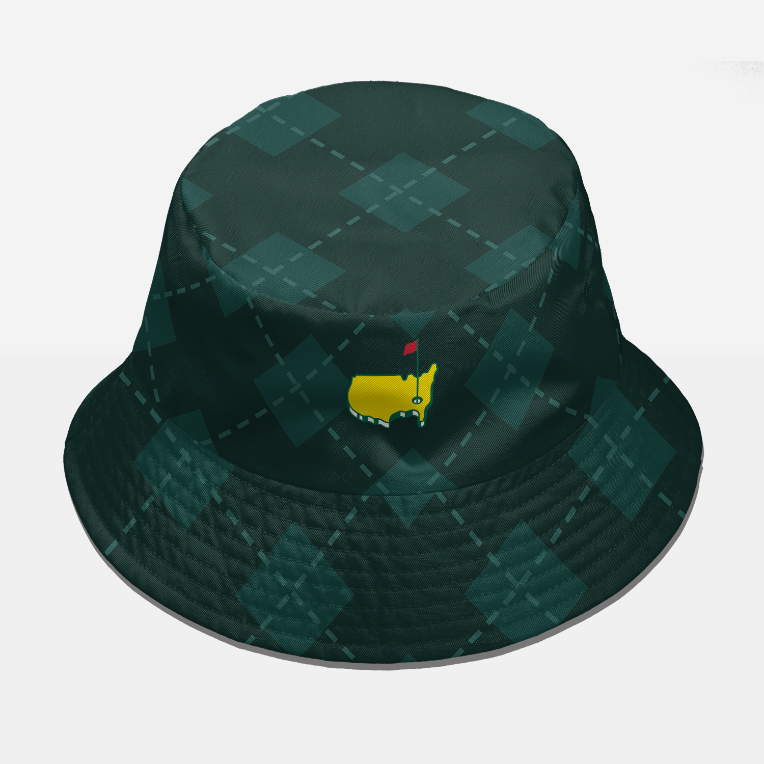 Golf Geometric Pattern Green Masters Tournament Reversible Bucket Hat