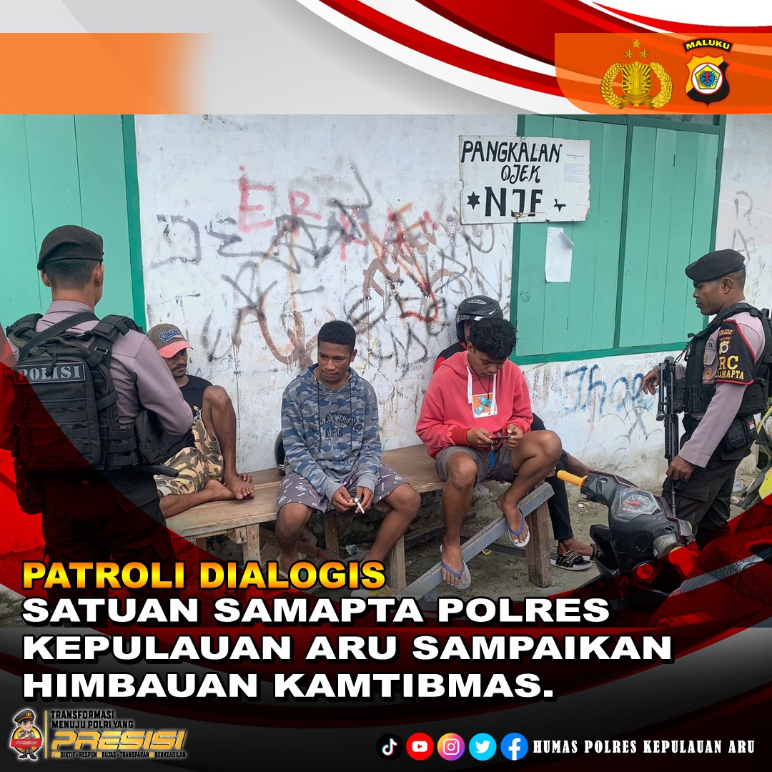 Patroli Dialogis Satuan Samapta Polres Kepulauan Aru Sampaikan Himbauan