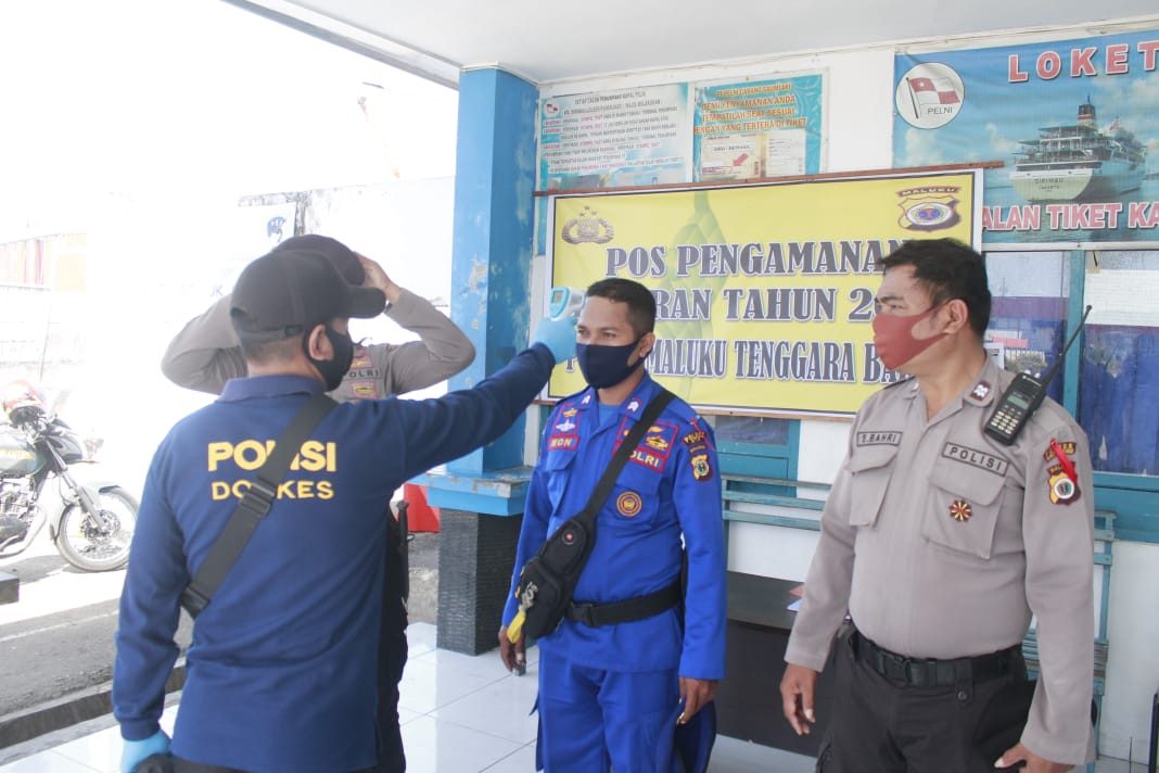 Polres Mtb Lakukan Pemeriksaan Suhu Tubuh Anggota Pos Pam Dan Pos Yan