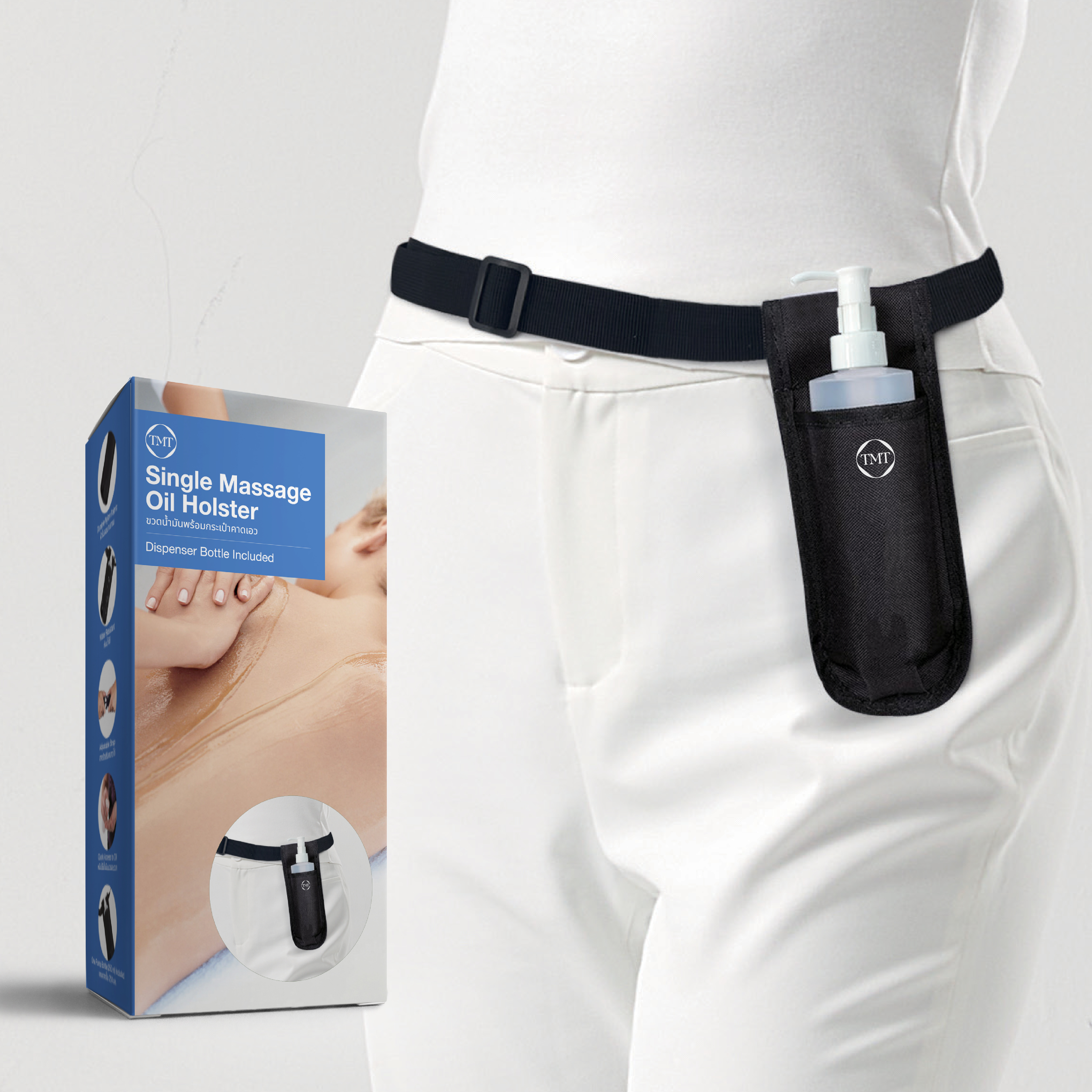 single massage oil holster spa therapist oil holder ซองใส่น้ำมันนวด Single Massage Oil Holster