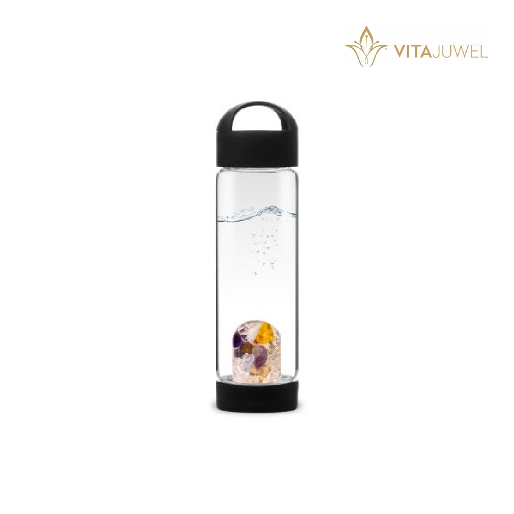 Black ViA PRANA crystal bottle ขวด ViA PRANA สีดำ