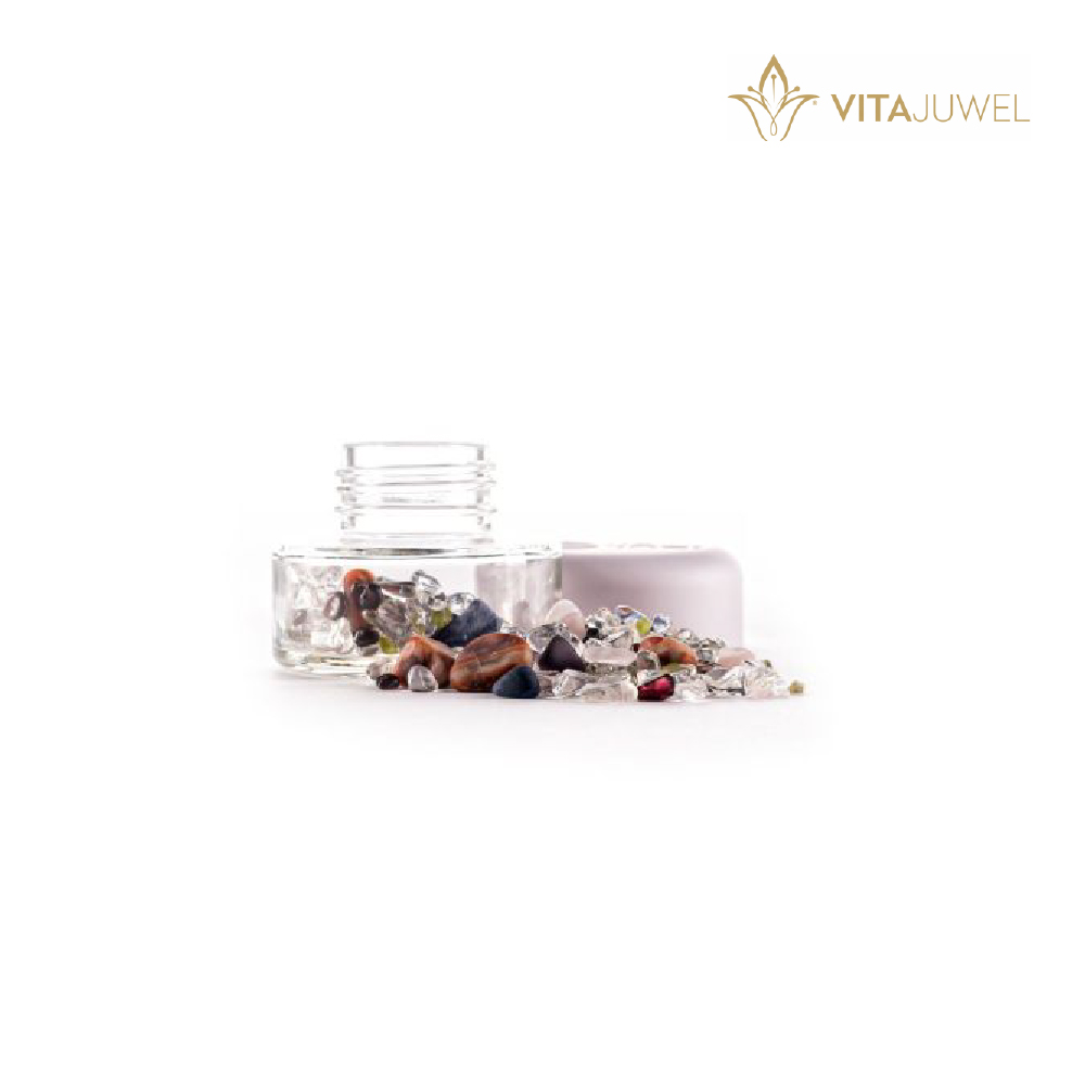 Crystal jar with seven chakra gemstones กระปุกคริสตัล 7 จักระ