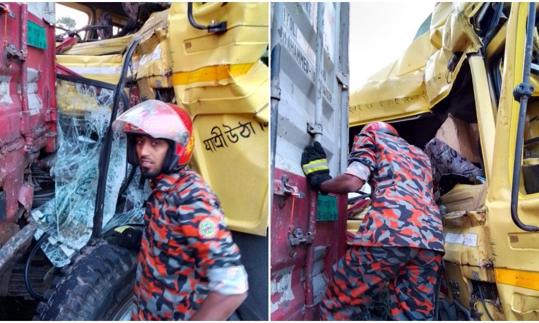 কাভার্ড ভ্যান কেড়ে নিলো দুই বন্ধুর প্রাণ