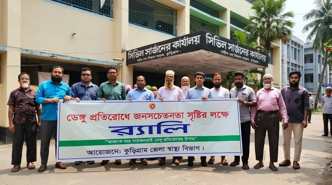 ডেঙ্গু প্রতিরোধে কুড়িগ্রামে জনসচেতনতামূলক র্যালি