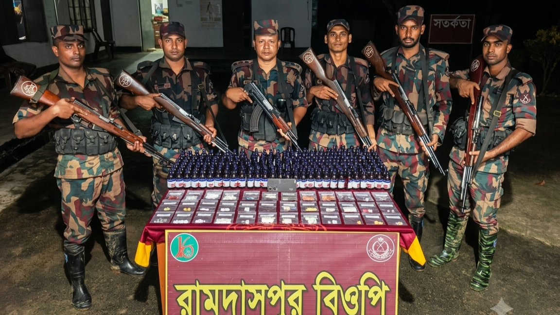 চাঁপাইনবাবগঞ্জ সীমান্তে ২৩৬ বোতল ভারতীয় ইস্কাফ সিরাপ জব্দ