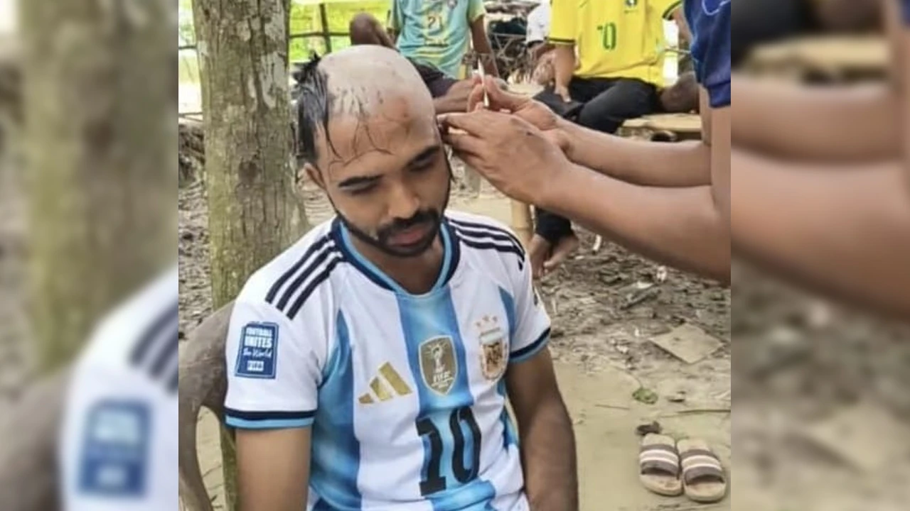 ব্রাজিলের জয়ে মাথা ন্যাড়া করলেন আর্জেন্টিনা সমর্থক