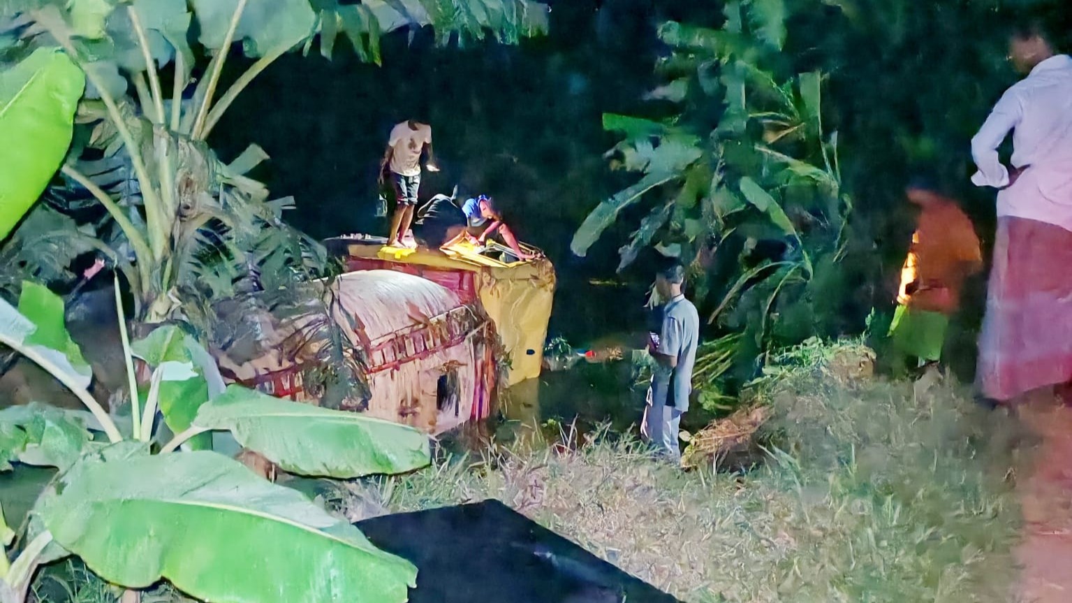 ভালুকায় আঞ্চলিক সড়কে নিয়ন্ত্রণ হারিয়ে মালবাহী ট্রাক খাদে