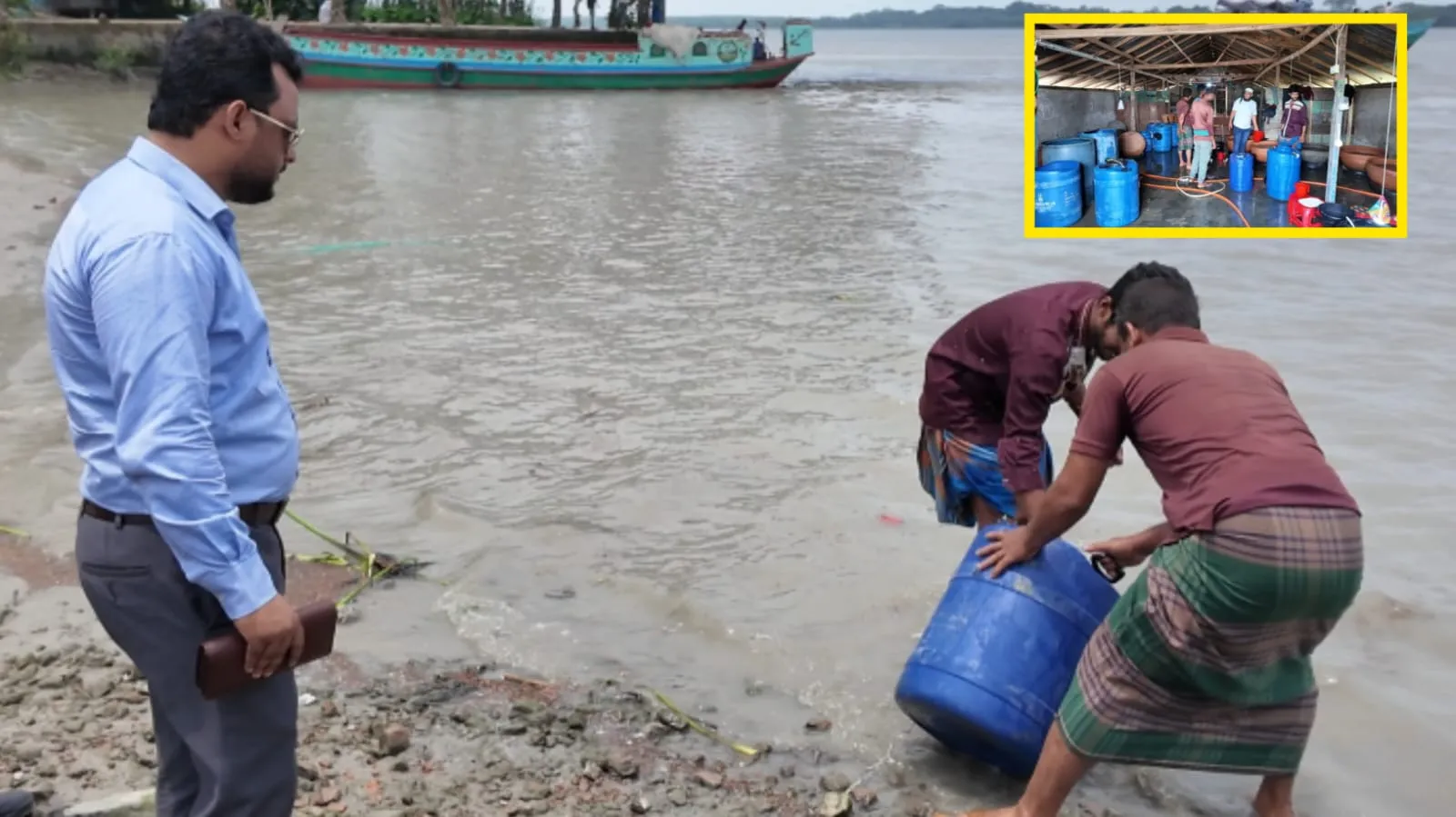 গলাচিপায় প্রায় অর্ধ-কোটি টাকার চিংড়ি রেনু জব্দ!