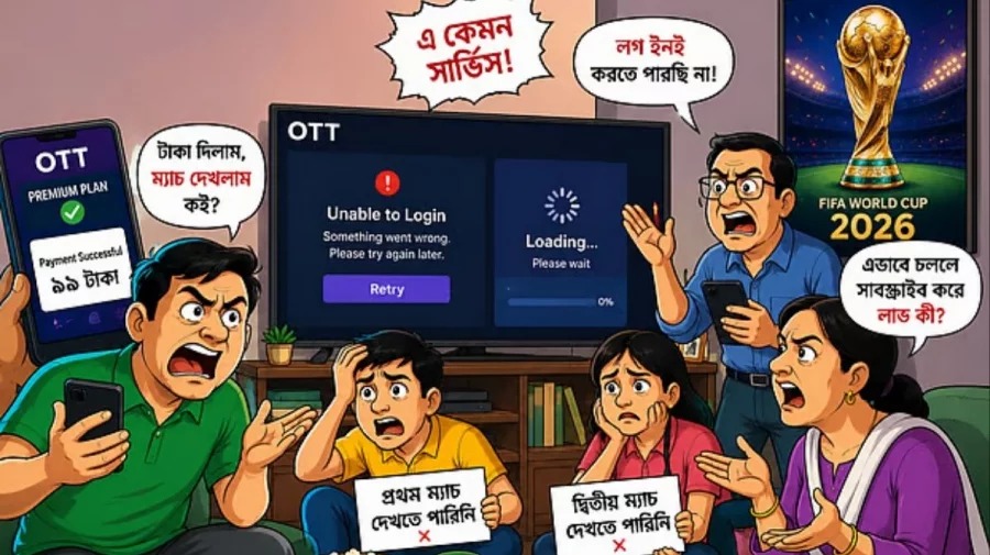 অর্থ দিয়েও ওটিটি প্ল্যাটফর্মে বিশ্বকাপ খেলা দেখা নিয়ে গ্রাহকদের চরম ক্ষোভ
