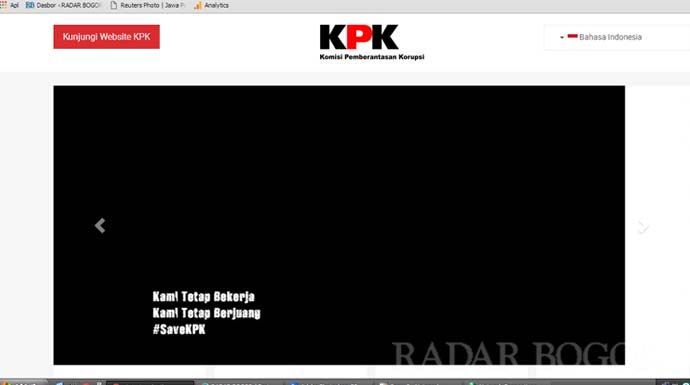 KPK Selimuti Website Dengan Banner Hitam, Begini Tampilannya