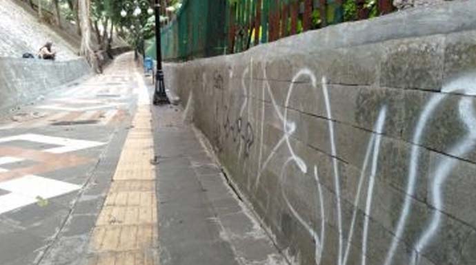Pedestrian kebun raya jadi sasaran vandalisme
