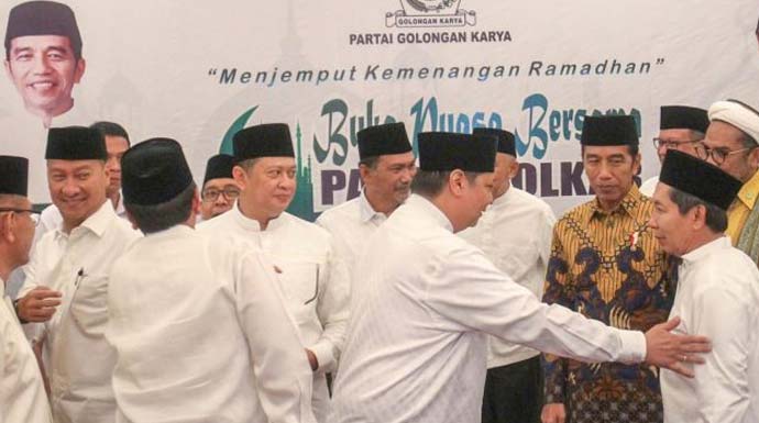 Presiden Joko Widodo bersama petinggi Partai Golkar (Dery Ridwansah/ JawaPos.com)