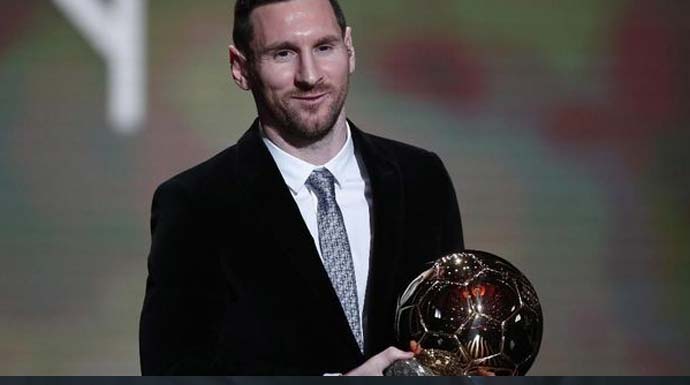 Messi memenangkan penghargaan Ballon d'Or keenam dalam kariernya. (AP Photo/Francois Mori)