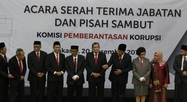 Para pimpinan dan Dewas KPK di Gedung KPK. (Dery Ridwansah/JawaPos.com)