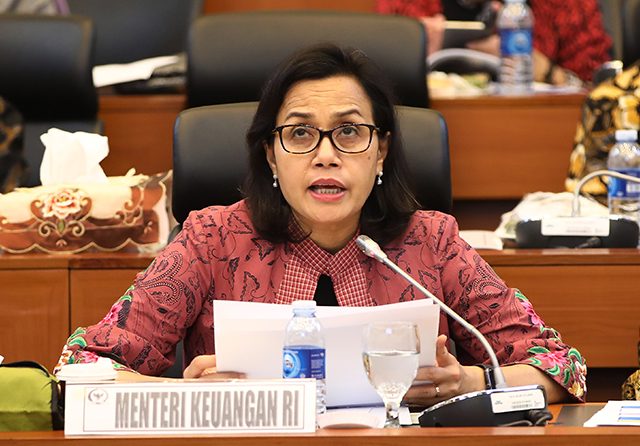 Menteri Keuangan Sri Mulyani menuai banyak kritikan dari Komisi XI DPR saat Rapat Kerja di DPR, Kamis (30/1) (Hendra Eka/Jawa Pos)