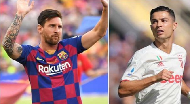 Lionel Messi (Barcelona) dan Cristiano Ronaldo (Juventus).