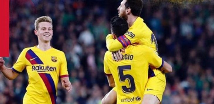 Barcelona tumbangkan Real Betis pada laga pekan ke-23 Liga Spanyol, Senin (10/2) dini hari WIB. (@fcbarcelona)