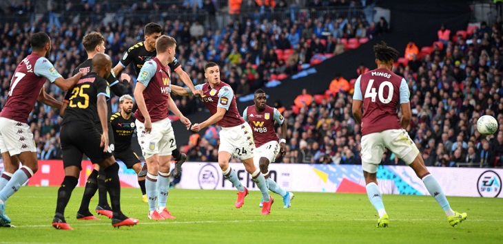 Manchester City menang 2-1 atas Aston Villa pada final Carabao Cup 2019/20, di Stadion Wembley, Minggu (1/3/2020) malam WIB.