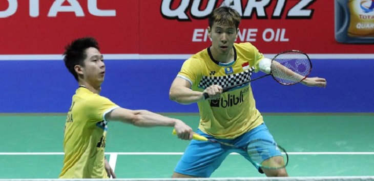 Marcus Fernaldi Gideon/Kevin Sanjaya Sukamuljo. ft/Badminton indonesia