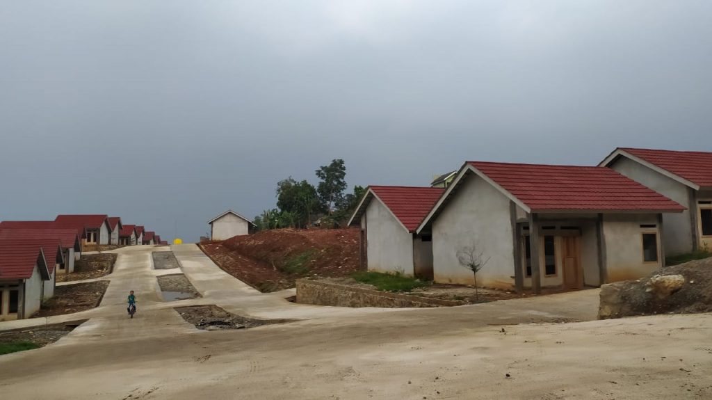 Deretan rumah hunian tetap di Cigudeg pasca bencana awal tahun 2020 lalu. Pemkab Bogor masih merencanakan pembangunan hunian tetap tahap dua.