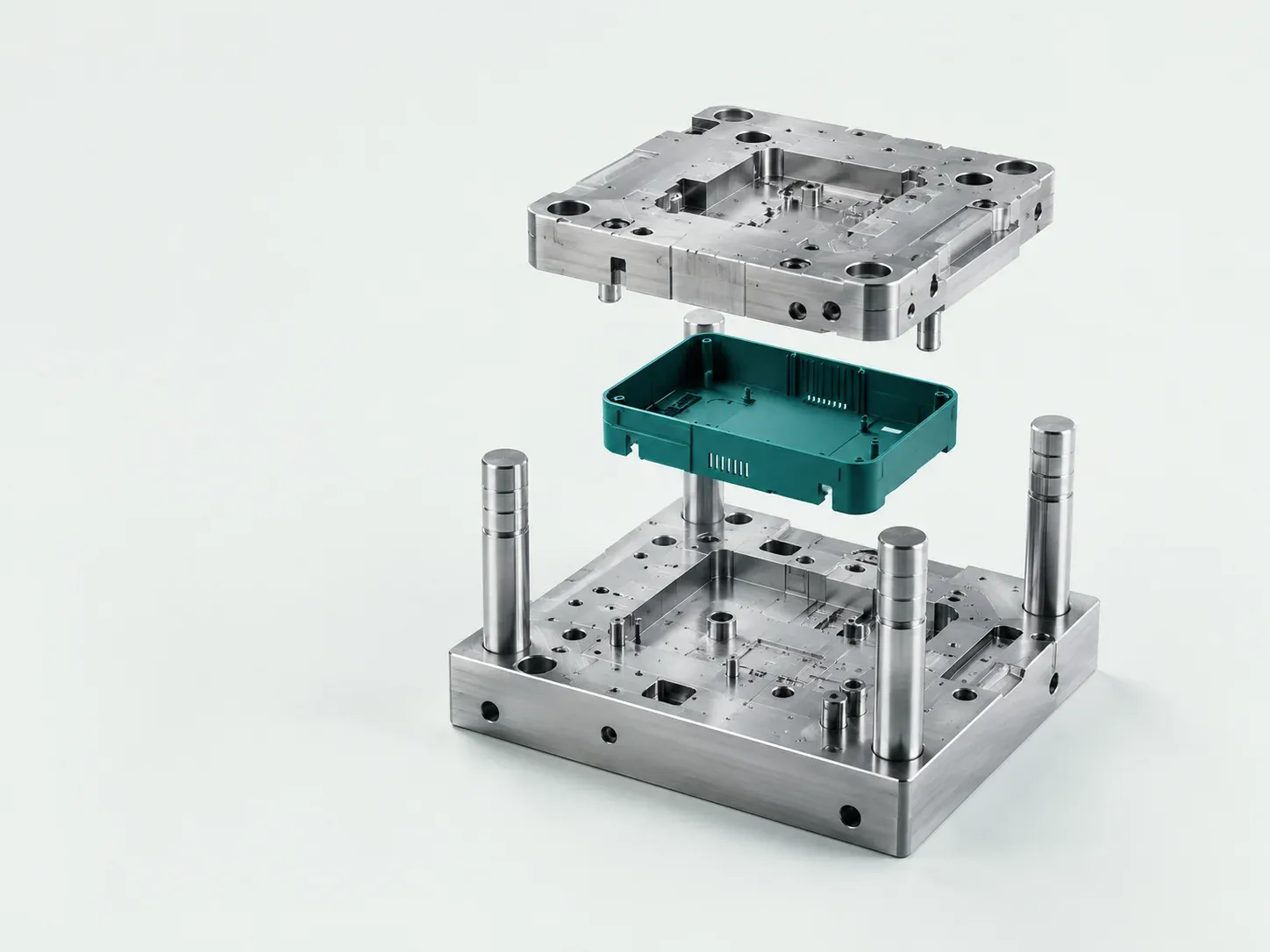 Exploded injection mold model, Radiant Design Chennai