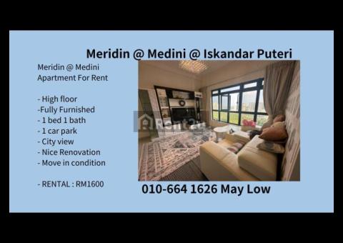 Meridin & Medini, Iskandar Puteri Apartment For Rent 1 bed 1 bath 1 car park   for rent