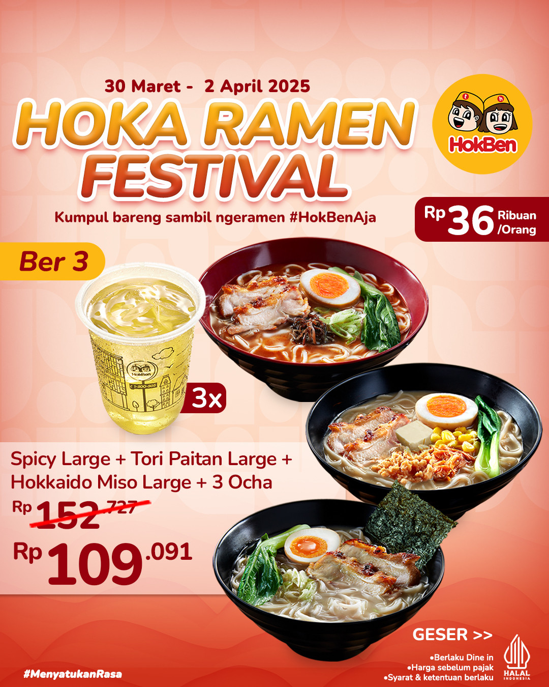 Hoka Ramen Festival HokBen - Promo Ramen Murah Mulai Dari Rp 29 Ribuan