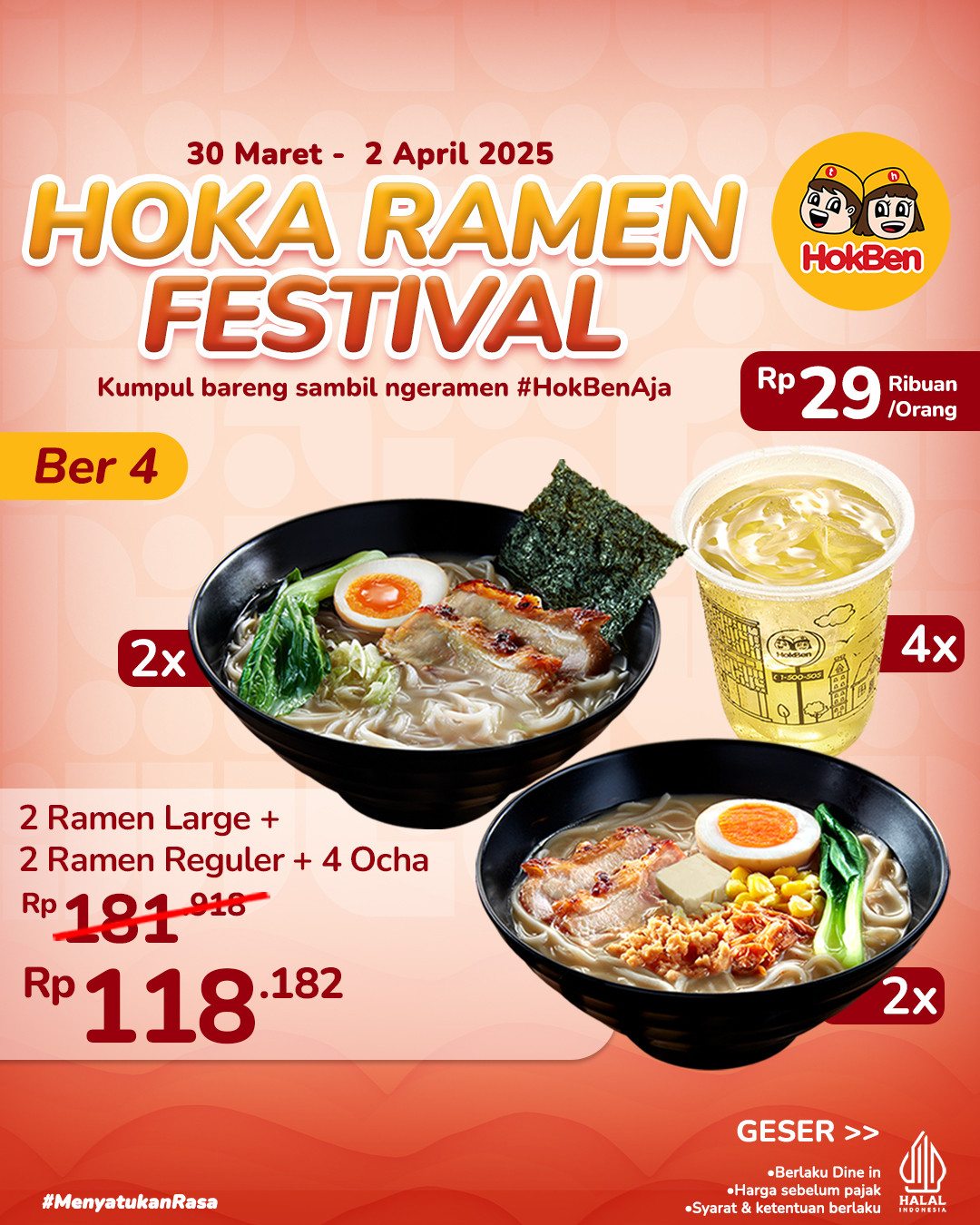 Hoka Ramen Festival HokBen - Promo Ramen Murah Mulai Dari Rp 29 Ribuan