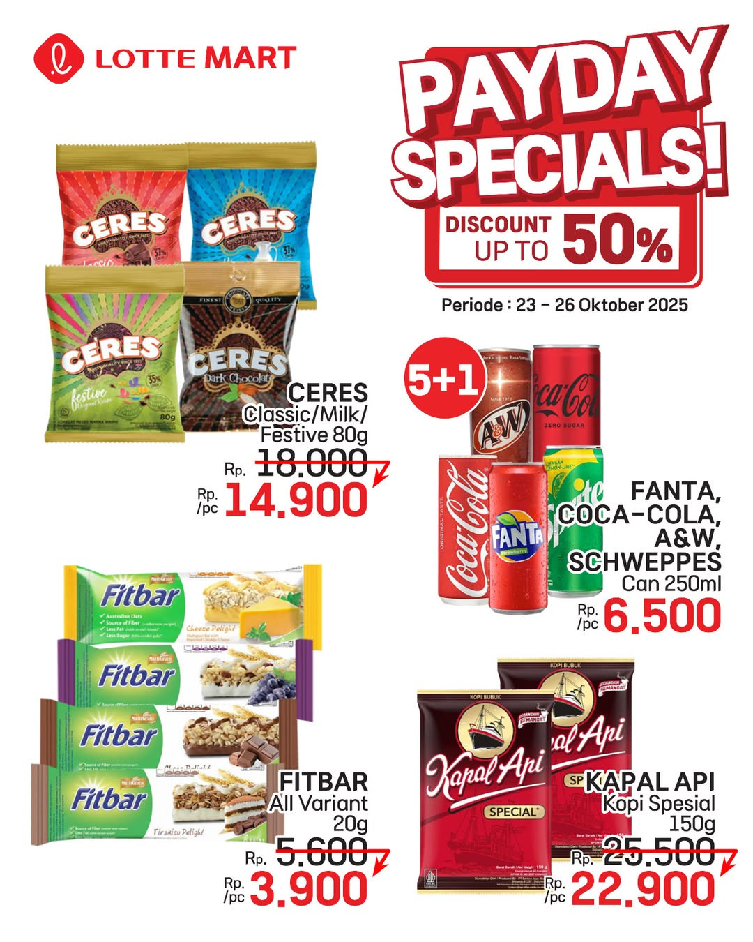 Promo Lottemart Payday Specials Diskon s/d 50% 23 - 26 Oktober 2025