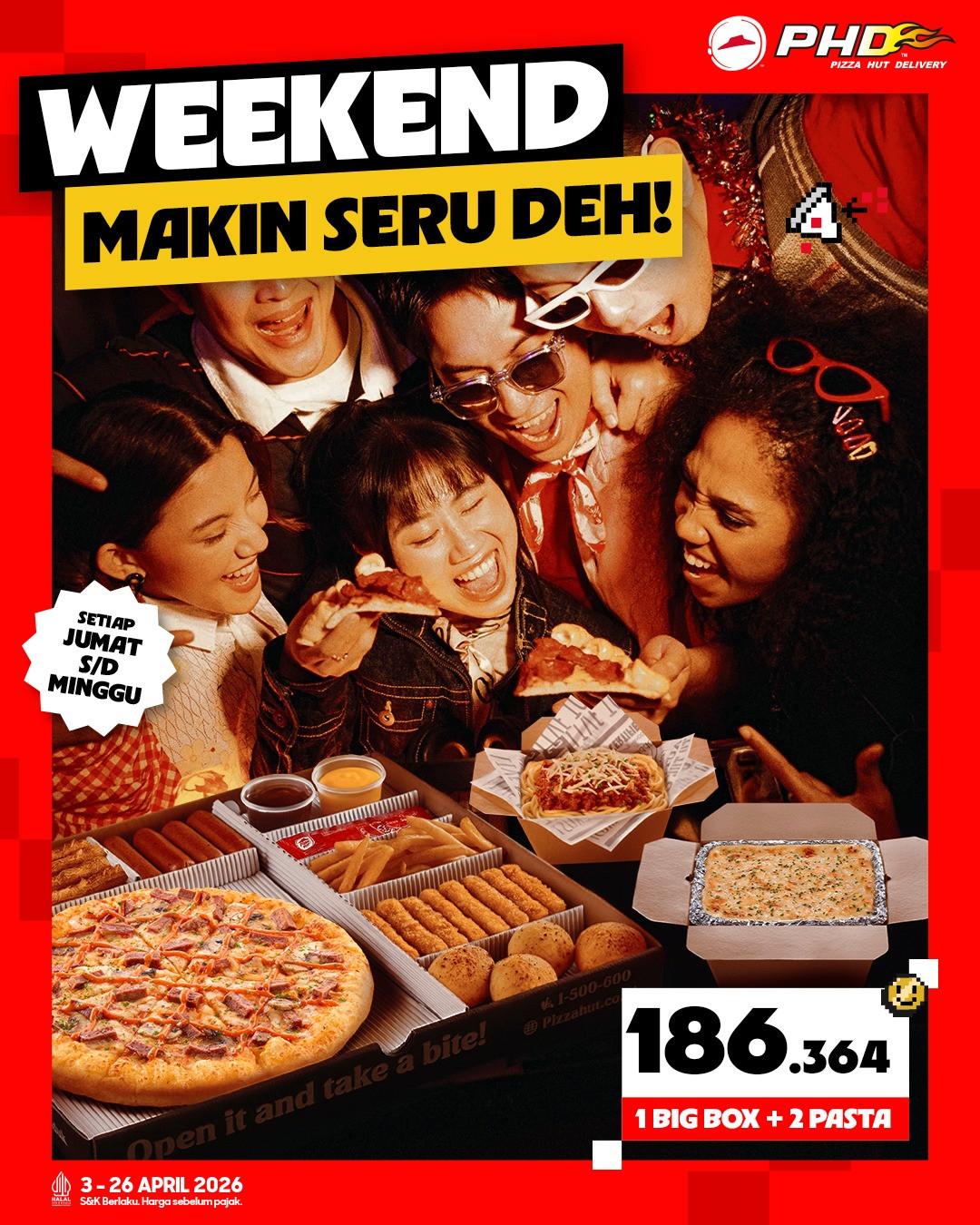 Promo Weekend PHD April 2026: Nikmati Paket 1 Big Box + 2 Pasta Hanya 186 Ribuan