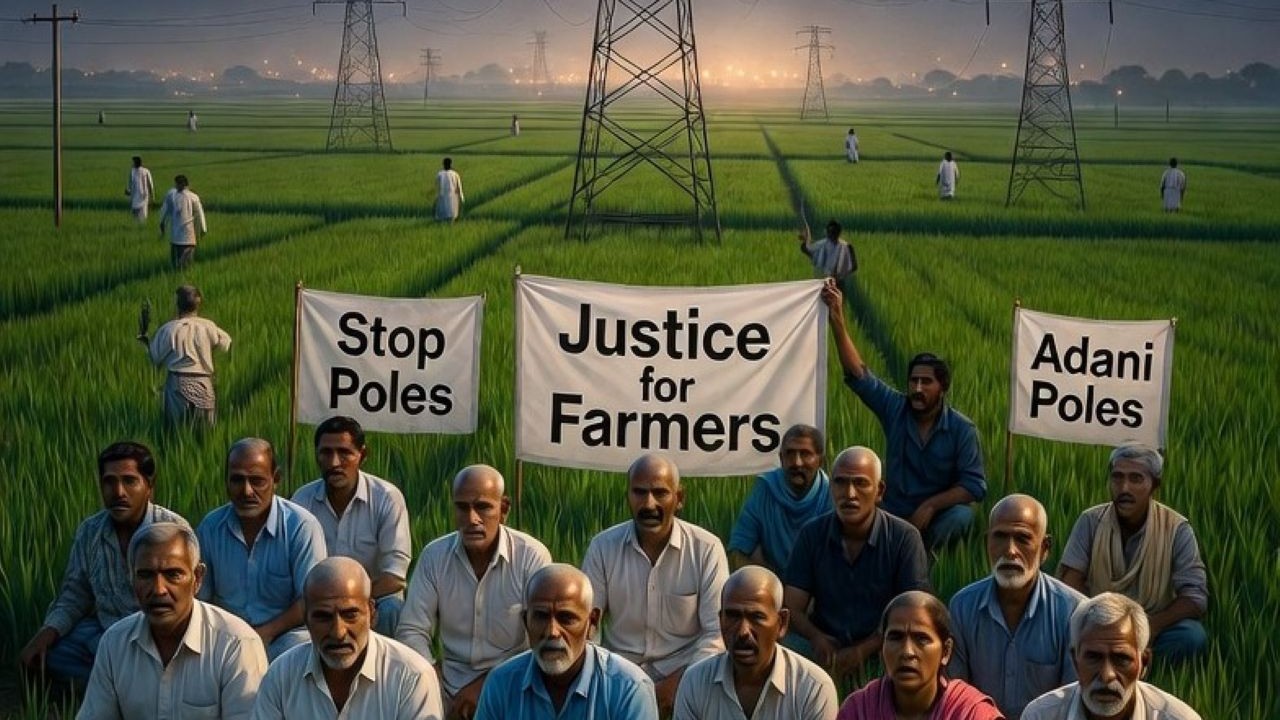 गुजरात में अडानी पावर ट्रांसमिशन के खिलाफ किसानों का प्रदर्शन, टीवी पर खबर दिखी आपको?