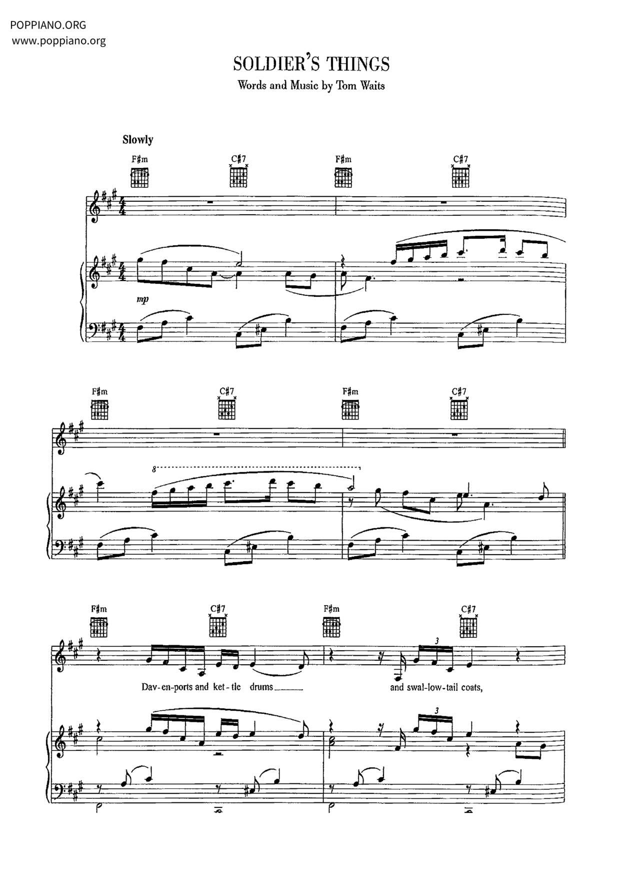 Soldier Things Tom Waits-Soldier's Things Sheet Music pdf, - Free Score Download ★
