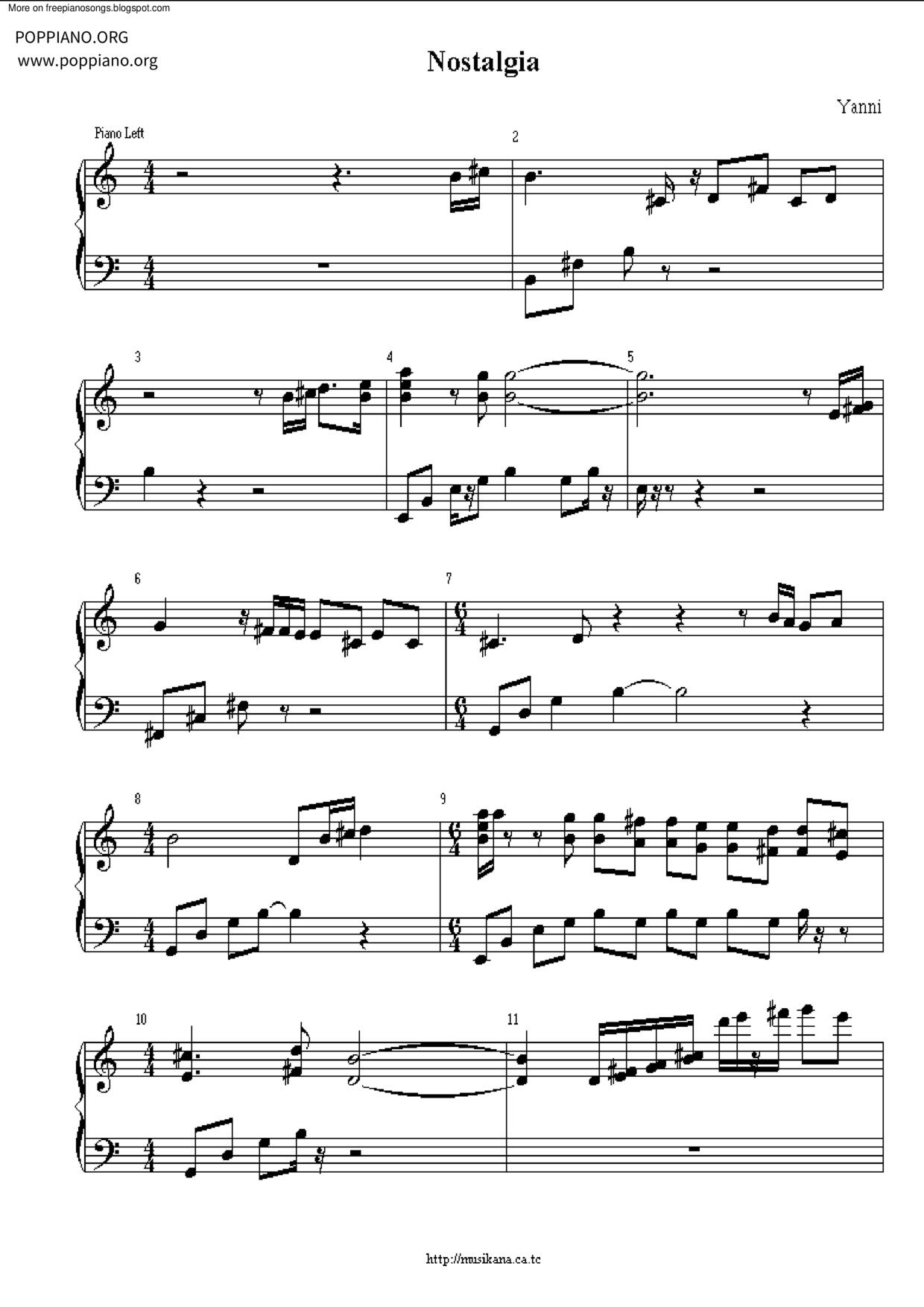 Janji-Nostalgia Sheet Music pdf, -ノスタルジア 楽譜 - Free Score Download ★