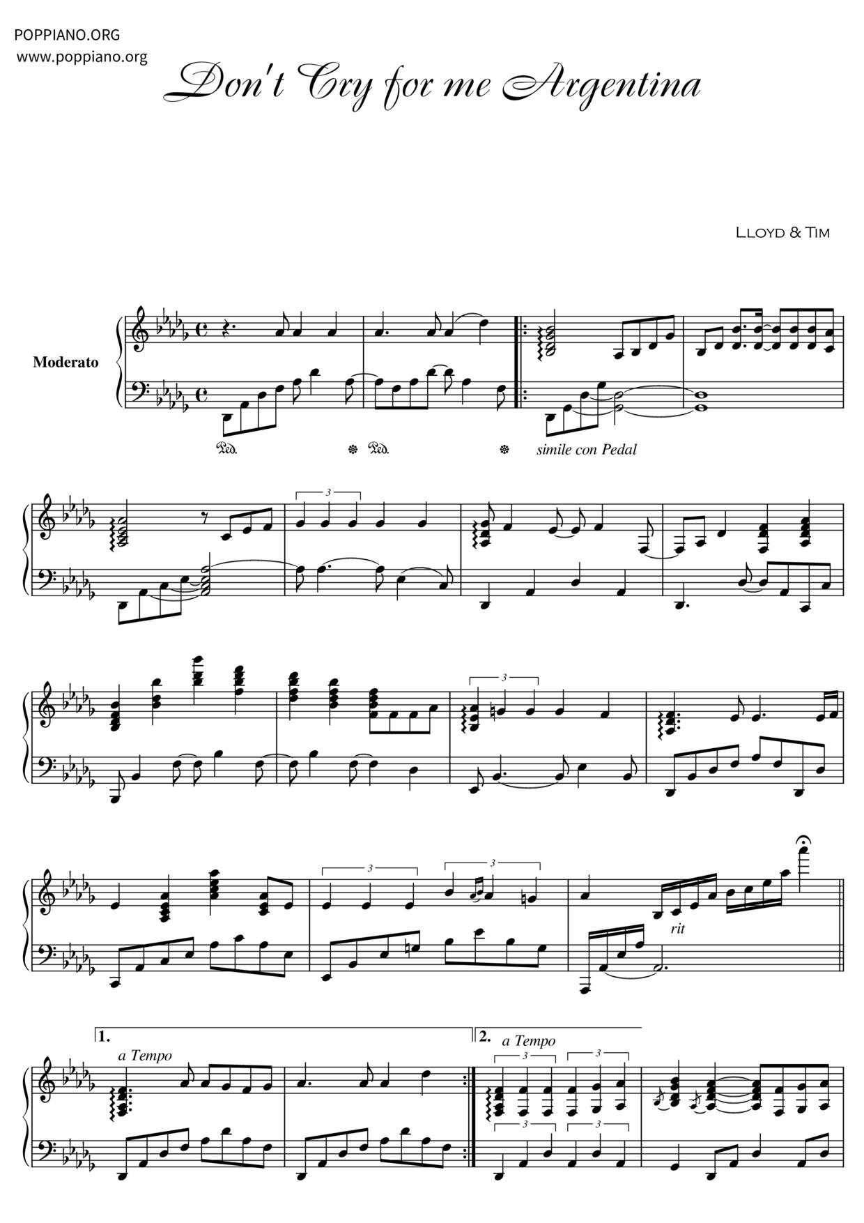 Barbra Streisand-Don't Cry For Me Argentina Sheet Music pdf, -ドント・クライ ...