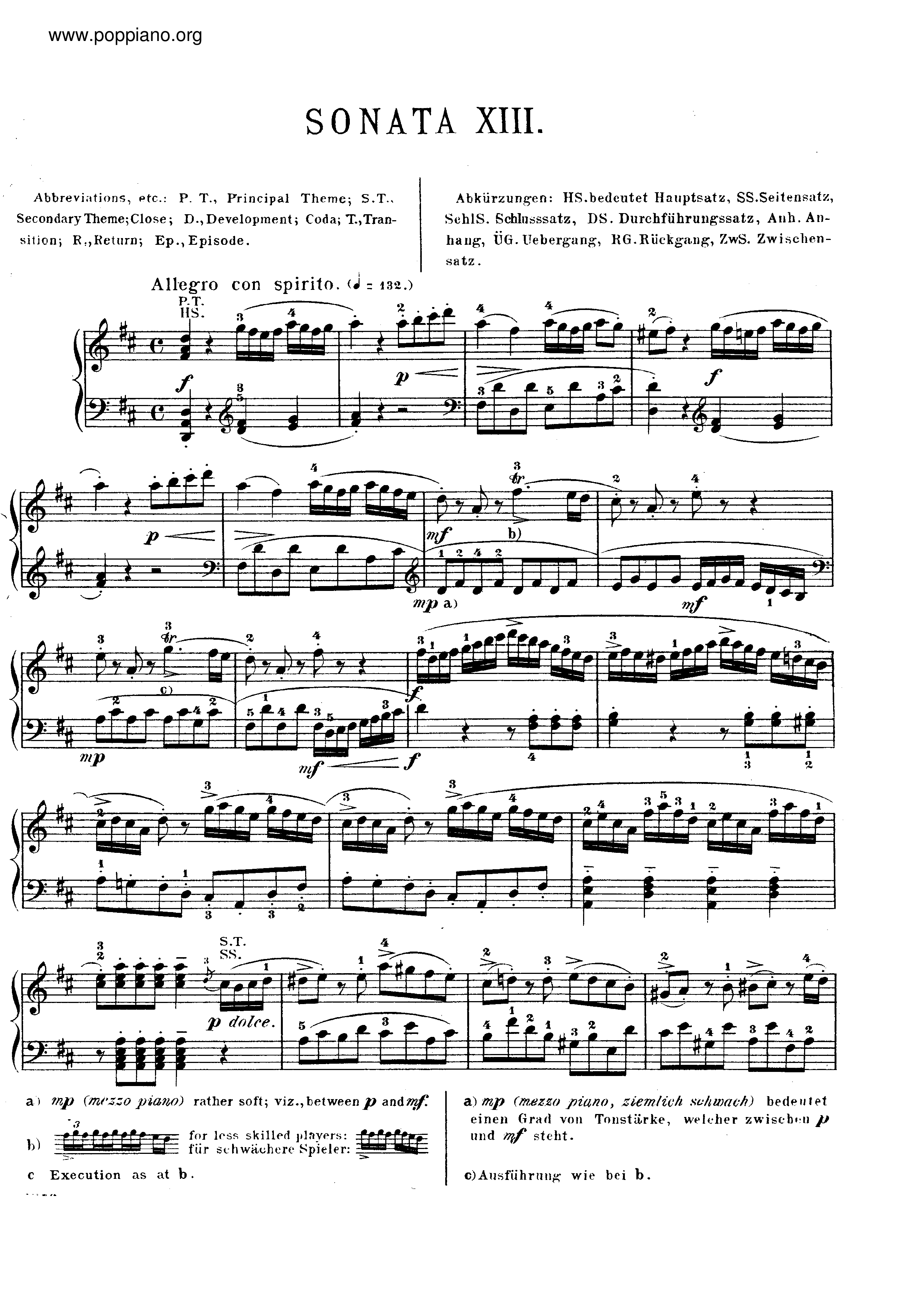 ☆ Mozart-Piano Sonata No.9 In D Major, K. 311 Sheet Music pdf