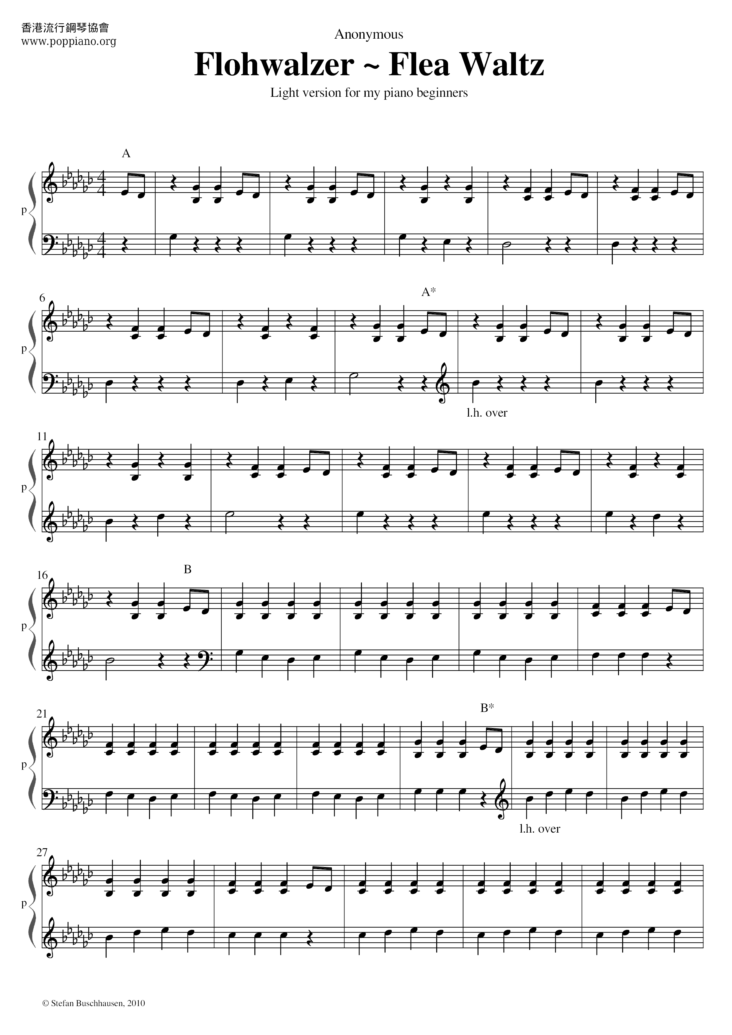 ☆ Ferdinand Beyer-The Flea Waltz Sheet Music pdf, -ねこふんじゃっ