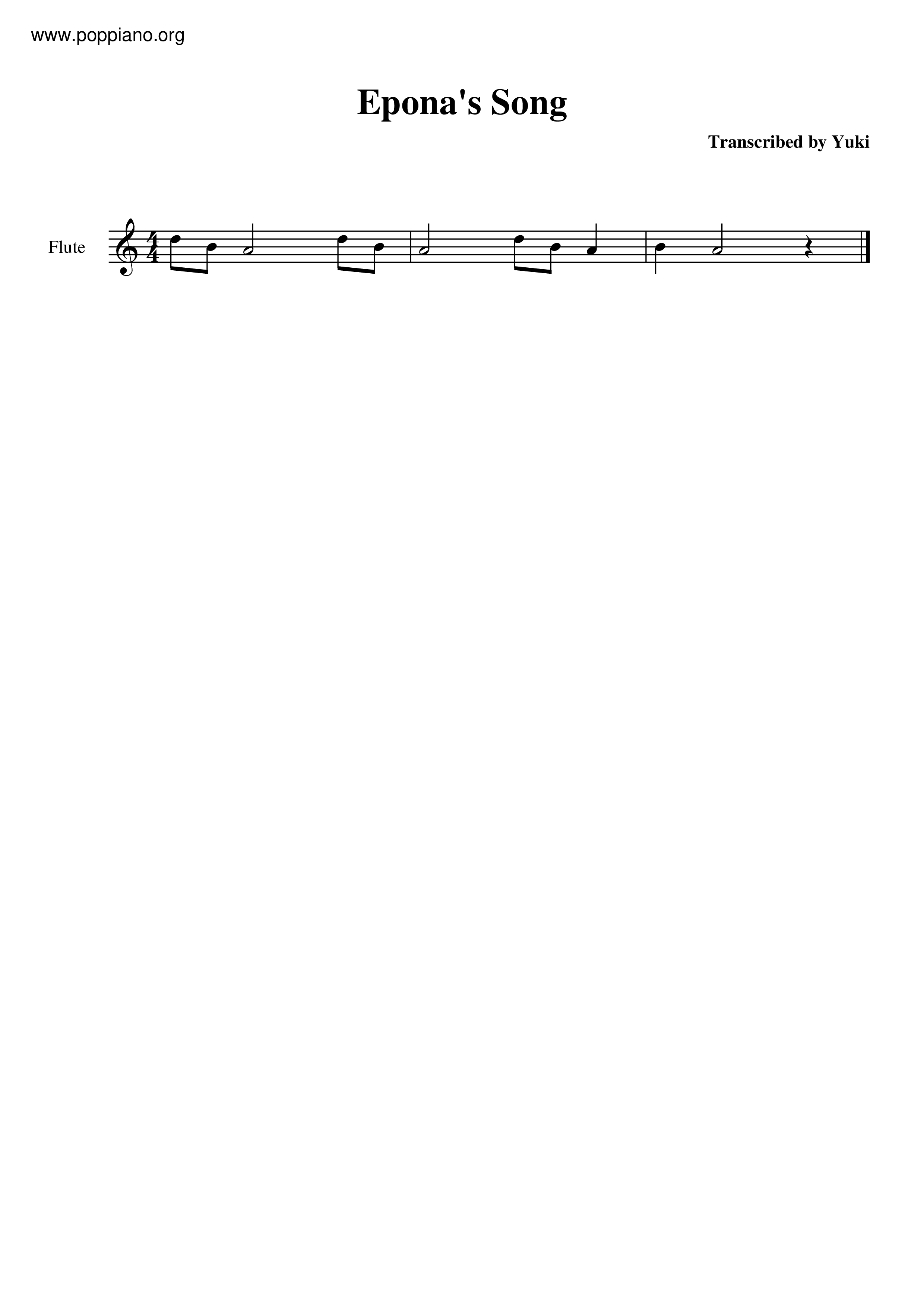 ☆ゼルダの伝説 時のオカリナ - エポナの歌 악보 ピアノ譜pdf