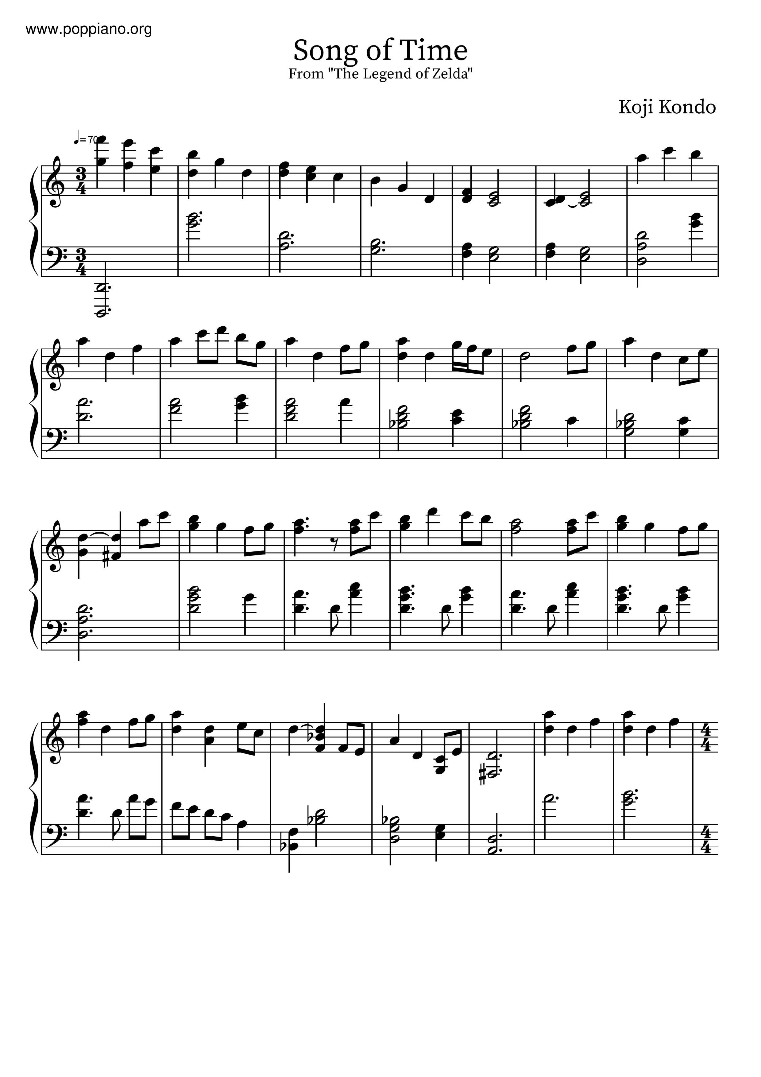 ゼルダの伝説 時のオカリナ 楽譜 ゼルダの伝説: 時のオカリナ 楽譜 ピアノ (ソロ) | MuseScore.com