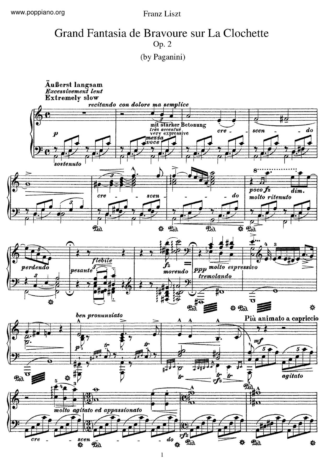 ☆フランツ・リスト - パガニーニの「ラ・カンパネラ」による大幻想曲