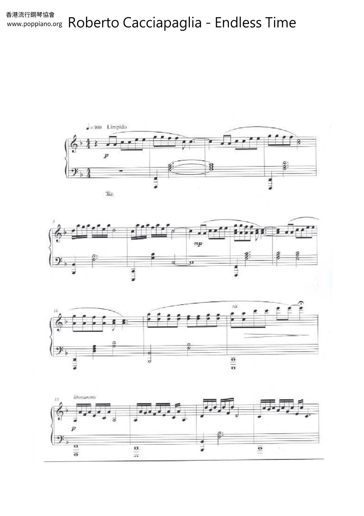 ☆ Roberto Cacciapaglia-Endless Time Sheet Music pdf, - Free Score
