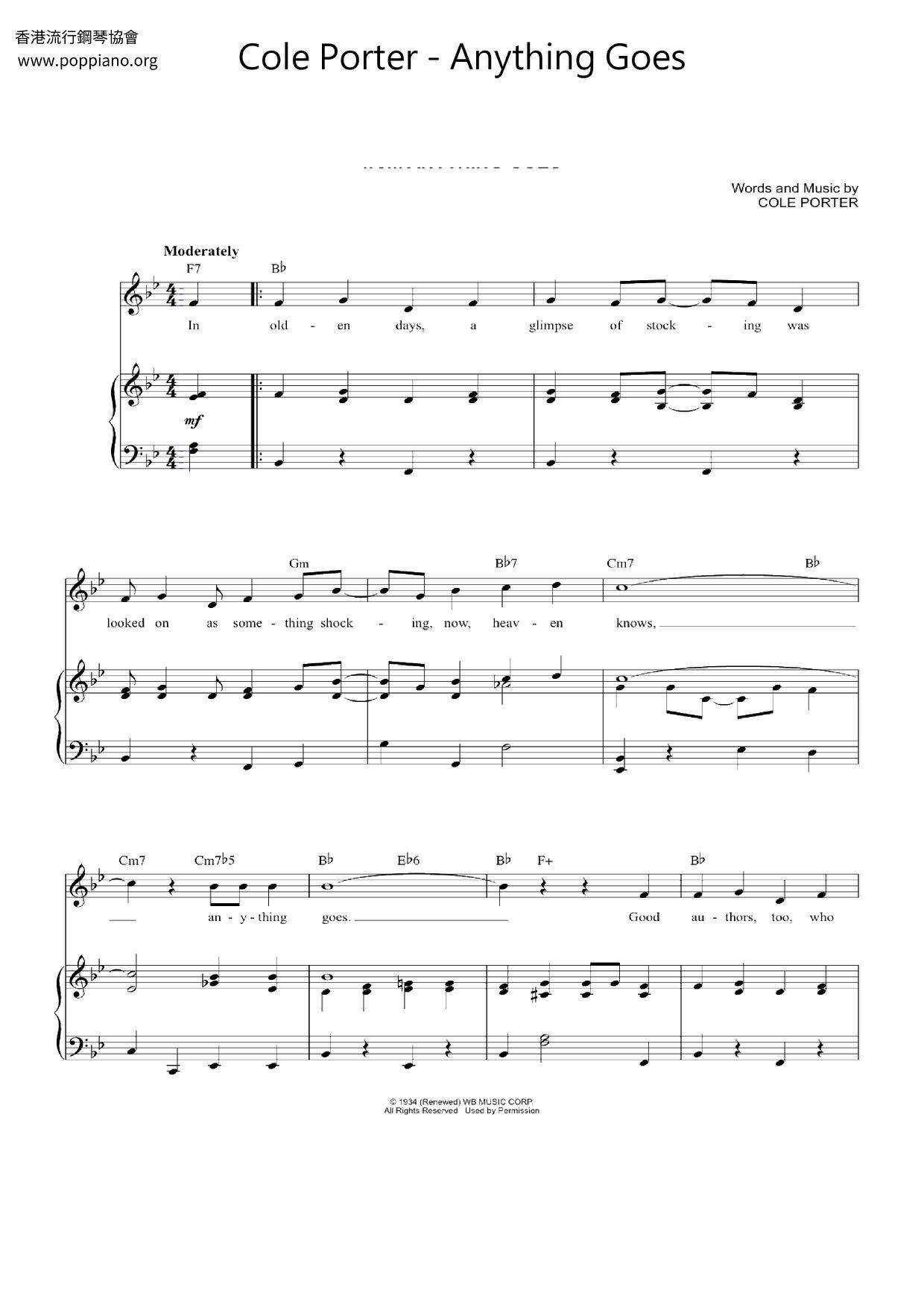 Cole Porter-Anything Goes Sheet Music pdf, - Free Score Download ★