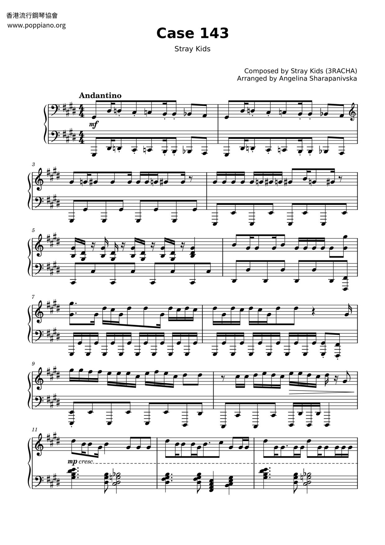 Stray Kids-Case 143 Sheet Music pdf, - Free Score Download ★